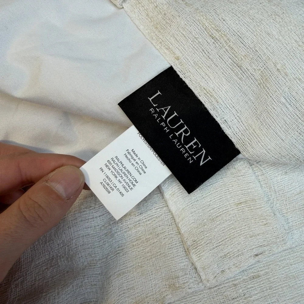 Ralph Lauren Long Window Curtains Drapes 2 Panels 54x108 Natural Blackout Linen